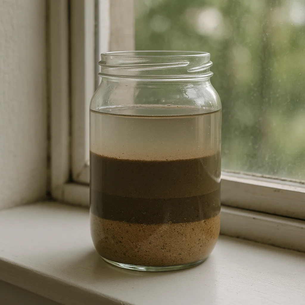 Layered structure of a compost pile with various organic materials
